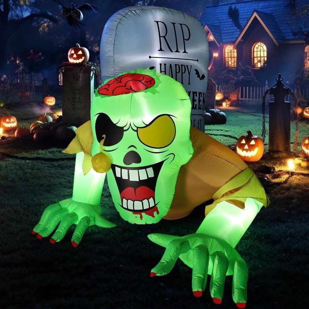 ⚡BLOOMWIN Halloween Inflatable Outdoor Decoration Inflatable with Built in LED
